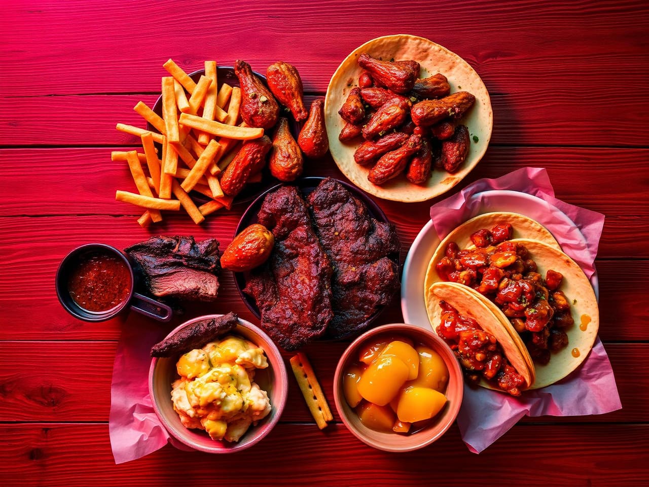 Bold spread of Lawton, Oklahoma comfort food — tacos, wings, BBQ and breakfast